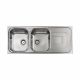 CM PIZZICA Double Bowl Sink Satin F3 Finish 116 x 50 x 17 cm
