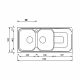 CM PIZZICA Double Bowl Sink Satin F3 Finish 116 x 50 x 17 cm