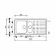 CM PUNTO PLUS One And One-Half Bowl Satin F3 Finish 100 x 50 x 21 cm