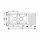 CM PUNTO QUADRO Double Bowl Sink Satin F3 Finish 116 x 50 x 19 cm