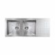 CM PUNTO QUADRO Double Bowl Sink Satin F3 Finish 116 x 50 x 19 cm