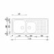 CM PUNTO PLUS Double Bowl Sink Satin F3 Finish 116 x 50 cm