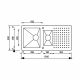 CM PUNTO QUADRO One And One-Half Bowl Sink Satin F3 Finish 100 x 50 cm