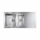 CM PUNTO QUADRO One And One-Half Bowl Sink Satin F3 Finish 100 x 50 cm