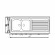 CM ROSSANA Double Bowl Sink Satin F3 Finish 150 x 60 x 20 cm