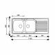 CM SIROS Double Bowl Sink Satin F3 Finish 116 x 50 x 16 cm