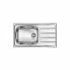CM UNIVERSAL Topmount Single Bowl Sink Unbrushed Finish 86 x 50 cm