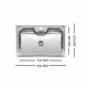Elite Topmount Single Bowl Sink 80 x 50 cm Bowl Depth 220mm