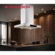 Thomson 90cm Stainless Steel Hood with Black Tempered Glass