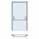 Briton - RIM Cross/Push-Bar Type Panic Exit Device with Metal Door Striken - Up to 1300 mm Leaf Size - Finish: Silver