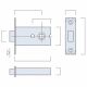 Legge - Bathroom Deadbolt - 8mm Thumbturn Follower 76mm Case - Stainless Steel Finish